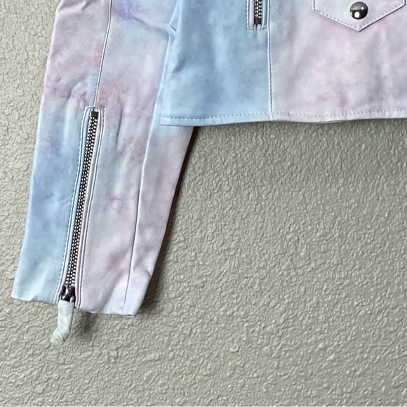 BLANK NYC Tie-Dye Faux Leather Moto with Removable Hood - Picture 4 of 16